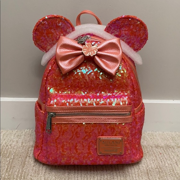 coral loungefly backpack